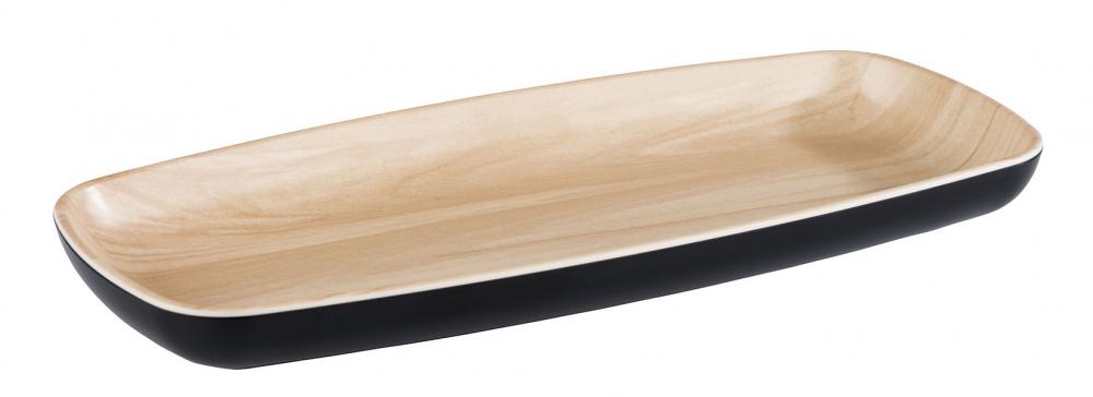Schaal zwart/hout - 270x120mm - Van Erkel Winkelmaterialen