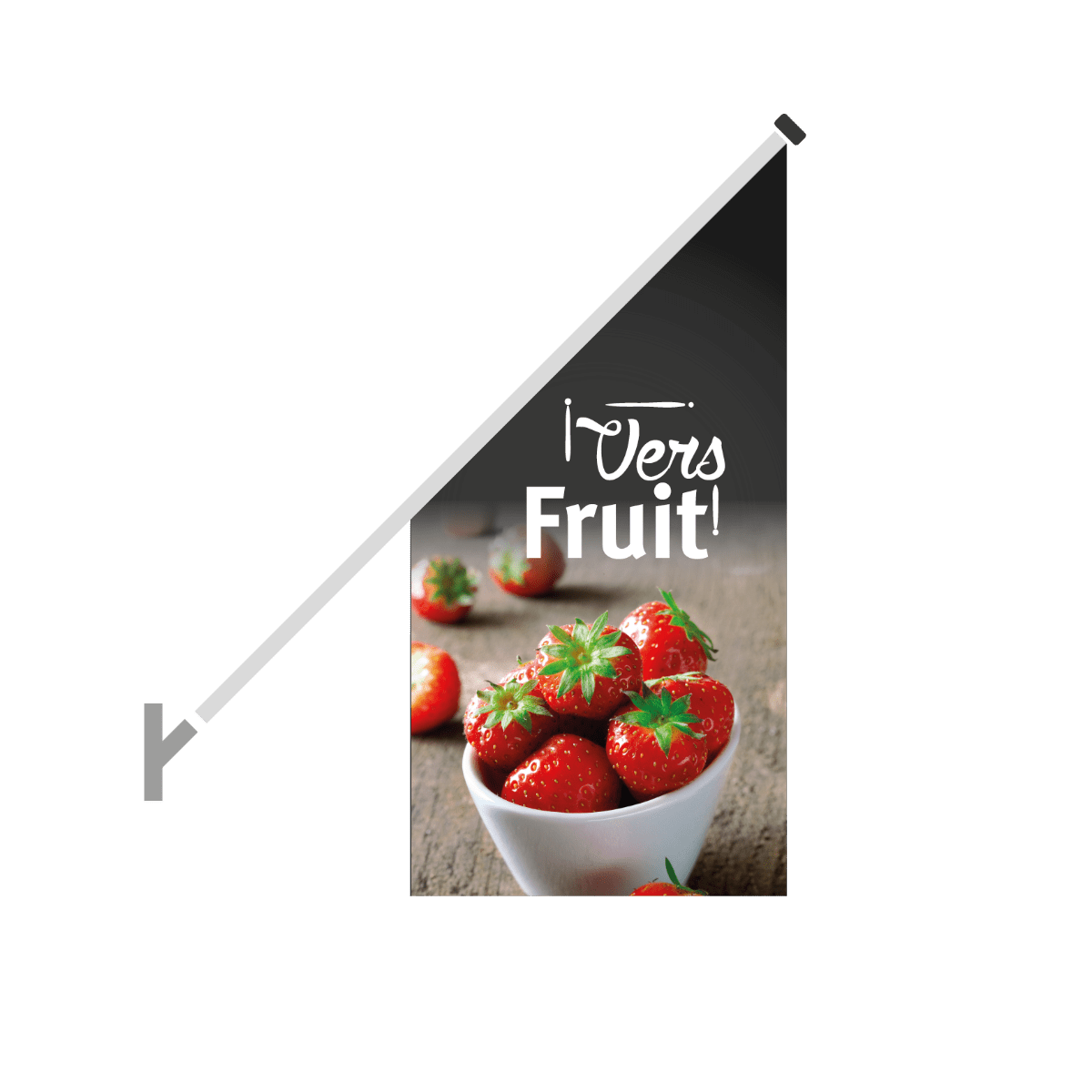 Schuine gevelvlag "Vers fruit" - 680x680x1360mm - Van Erkel Winkelmaterialen