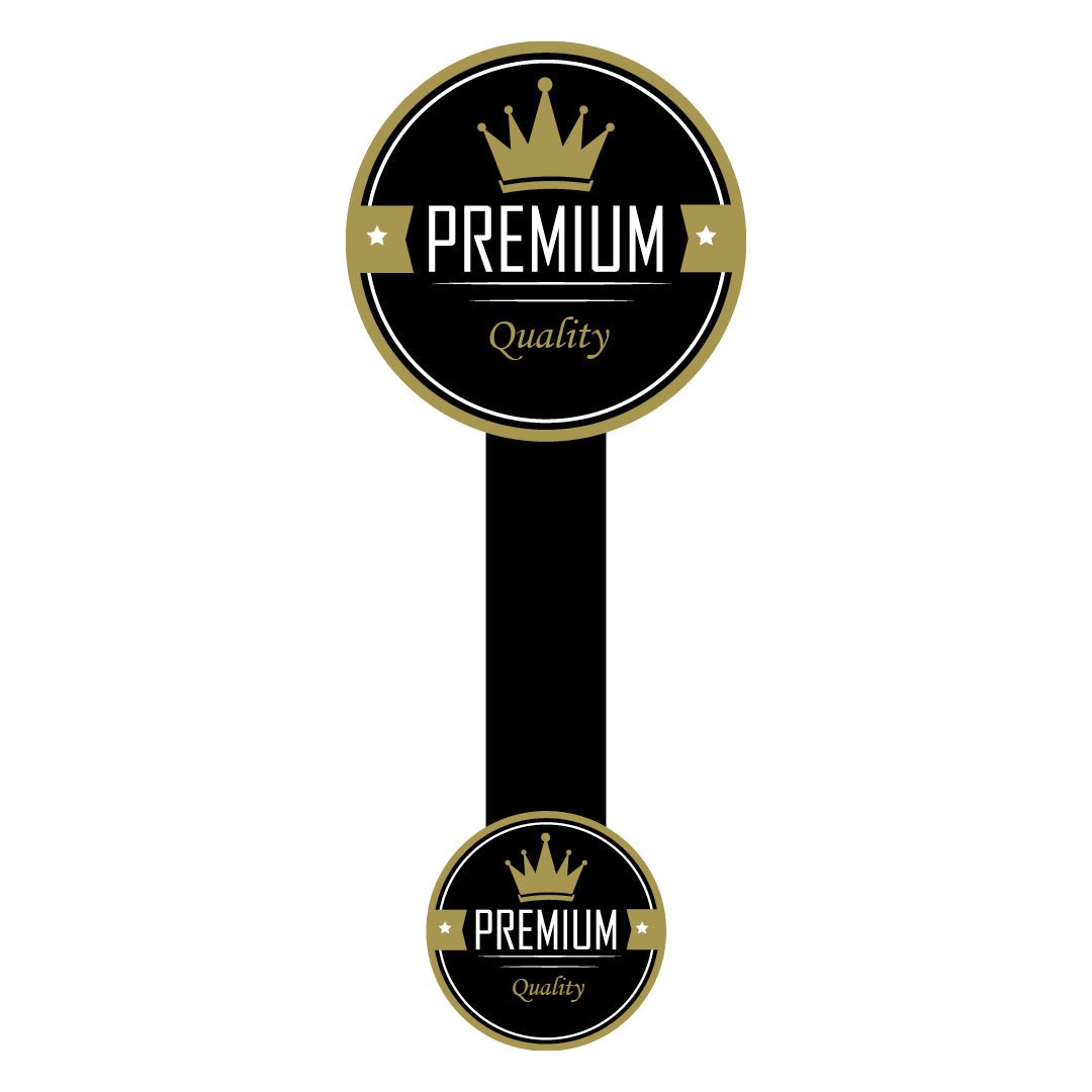 Sluitsticker "Premium Quality" - Ø50mm - Zwart - Van Erkel Winkelmaterialen