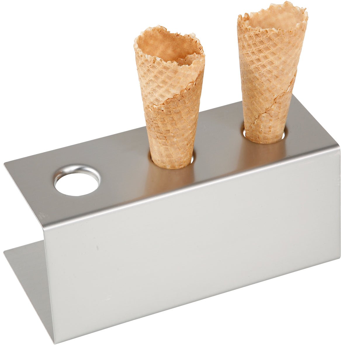 Standaard voor ijshoorn - 200x95x85mm - Zilver - Van Erkel Winkelmaterialen