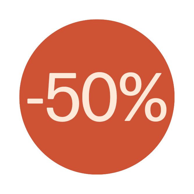 Sticker '50%' - Ø28mm - Rood - Van Erkel Winkelmaterialen