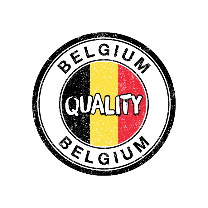 *Sticker rond "Belgium" - Ø50mm - Van Erkel Winkelmaterialen
