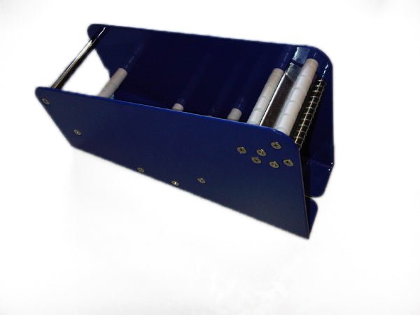Sticker/etiketten dispenser (1-vaks) - 83x250x135mm - Blauw - Van Erkel Winkelmaterialen