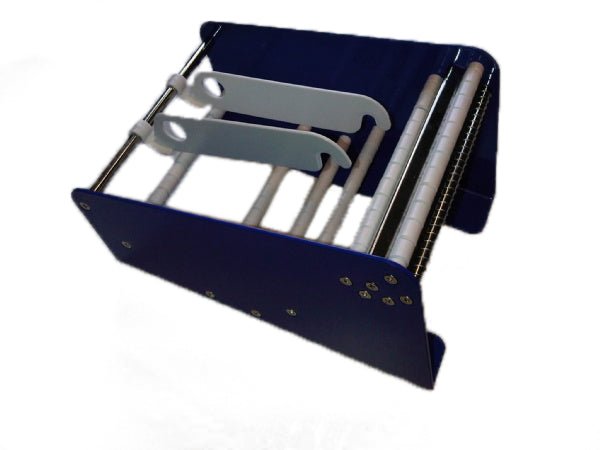 Sticker/etiketten dispenser (3-vaks) - 171x250x135mm - Blauw - Van Erkel Winkelmaterialen