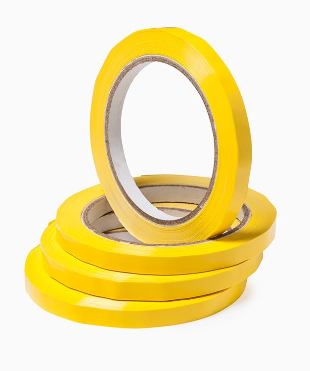 Tape voor zakkensluiter (10st) - 9mm x 66m - Geel - Van Erkel Winkelmaterialen