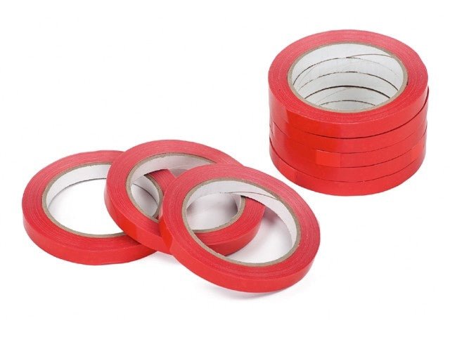Tape voor zakkensluiter (10st) - 9mm x 66m - Rood - Van Erkel Winkelmaterialen