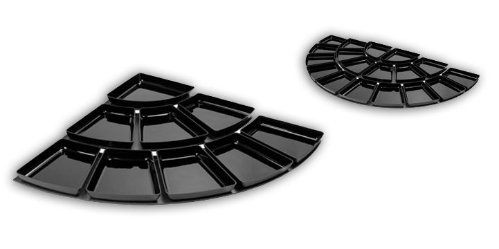 ABS schalenset 1/4 Cirkel (7-delig) - 840x840x40mm - Zwart - Van Erkel Winkelmaterialen