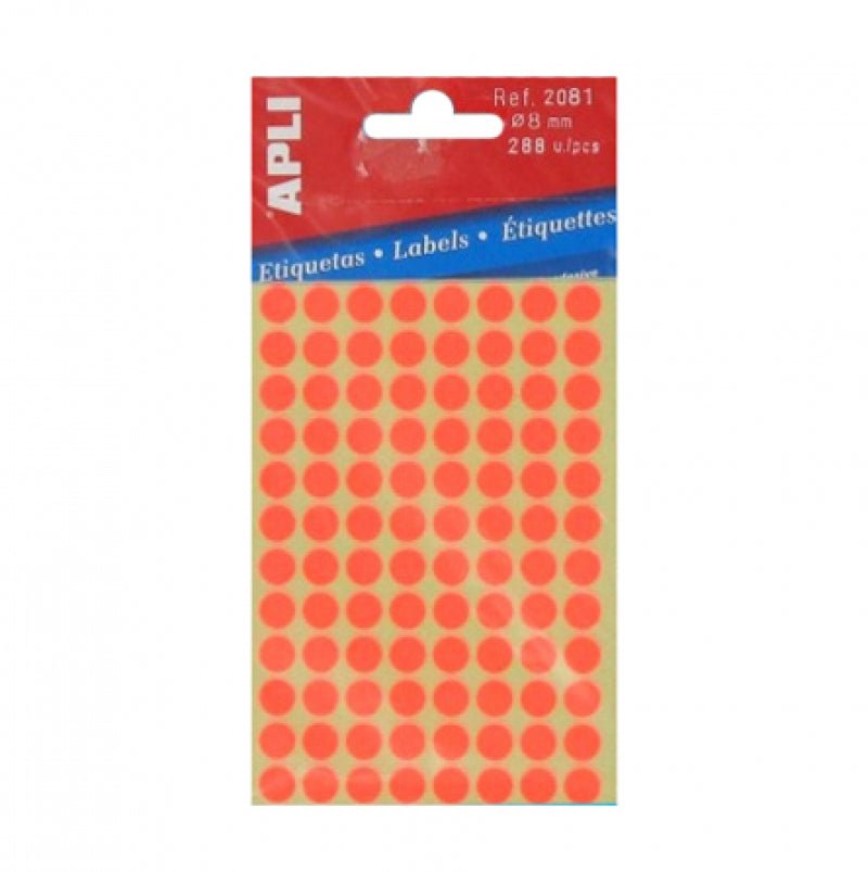 Apli stickers fluor oranje - Ø8mm - Oranje - Van Erkel Winkelmaterialen