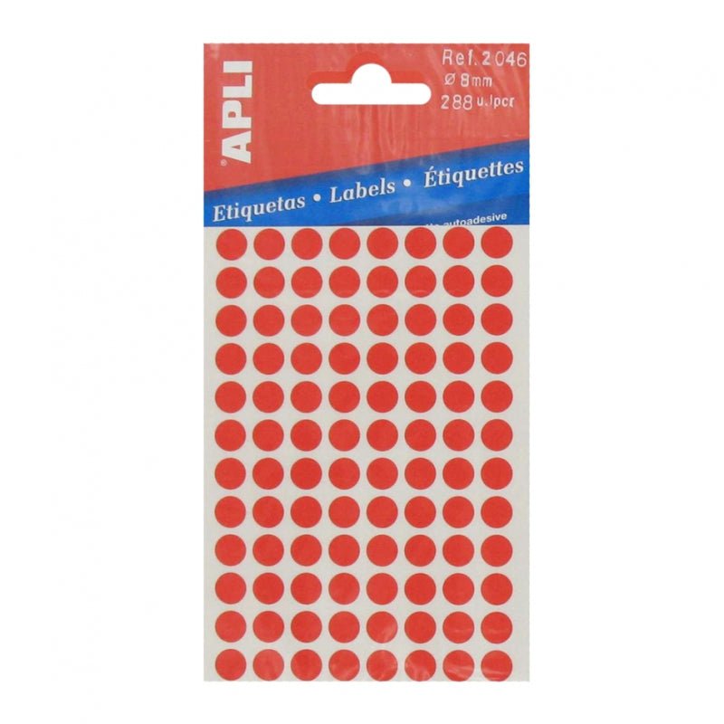 Apli stickers rood - Ø8mm - Rood - Van Erkel Winkelmaterialen