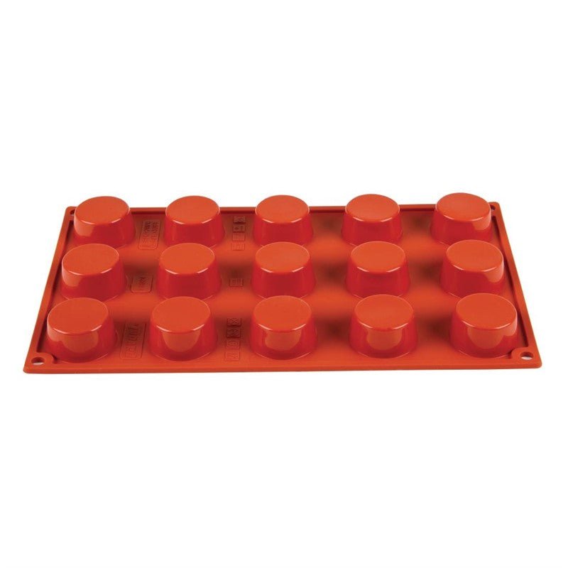 Bakvorm 15 petit-fours - Ø40x20mm - Rood - Van Erkel Winkelmaterialen