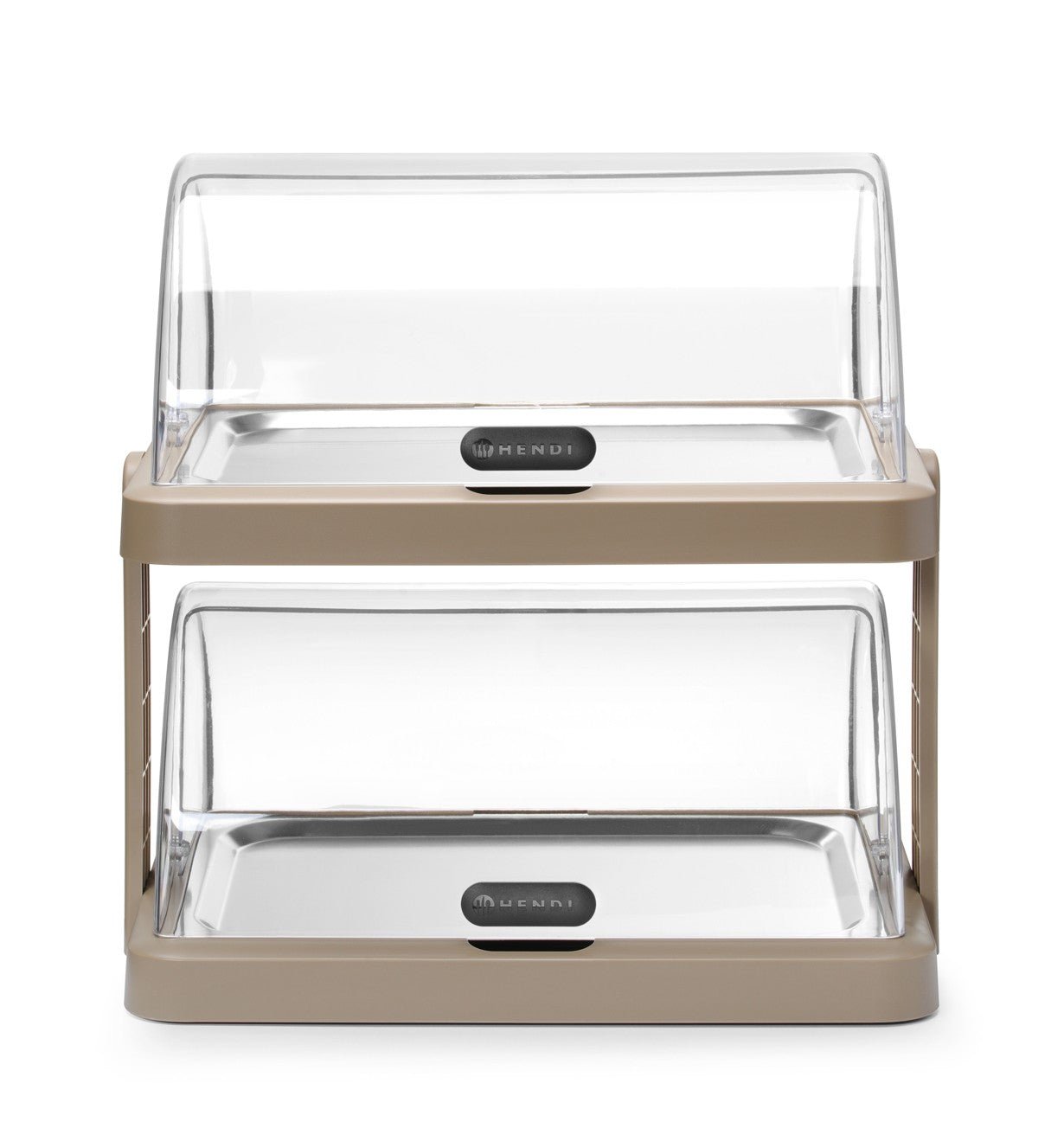 Beschermkap met roldeksel (dubbel) - 480x355x480mm - Beige - Van Erkel Winkelmaterialen