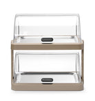 Beschermkap met roldeksel (dubbel) - 480x355x480mm - Beige - Van Erkel Winkelmaterialen