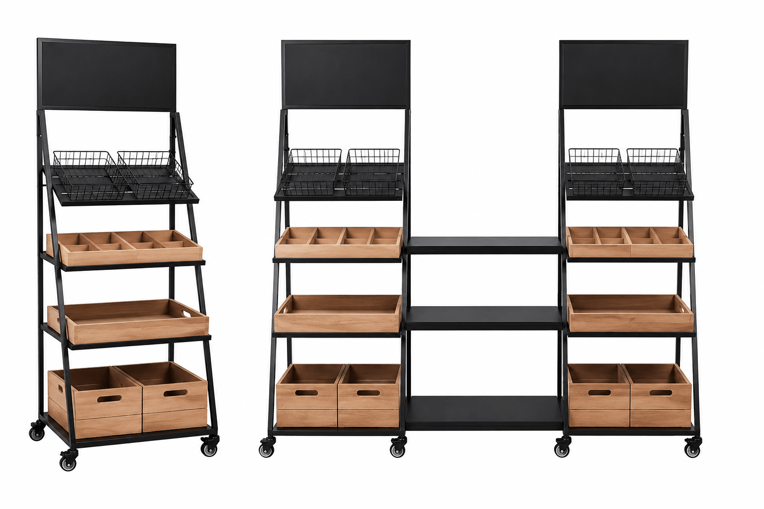 *Buffet display/kast TUSSENPLANKENSET (3st) - Van Erkel Winkelmaterialen