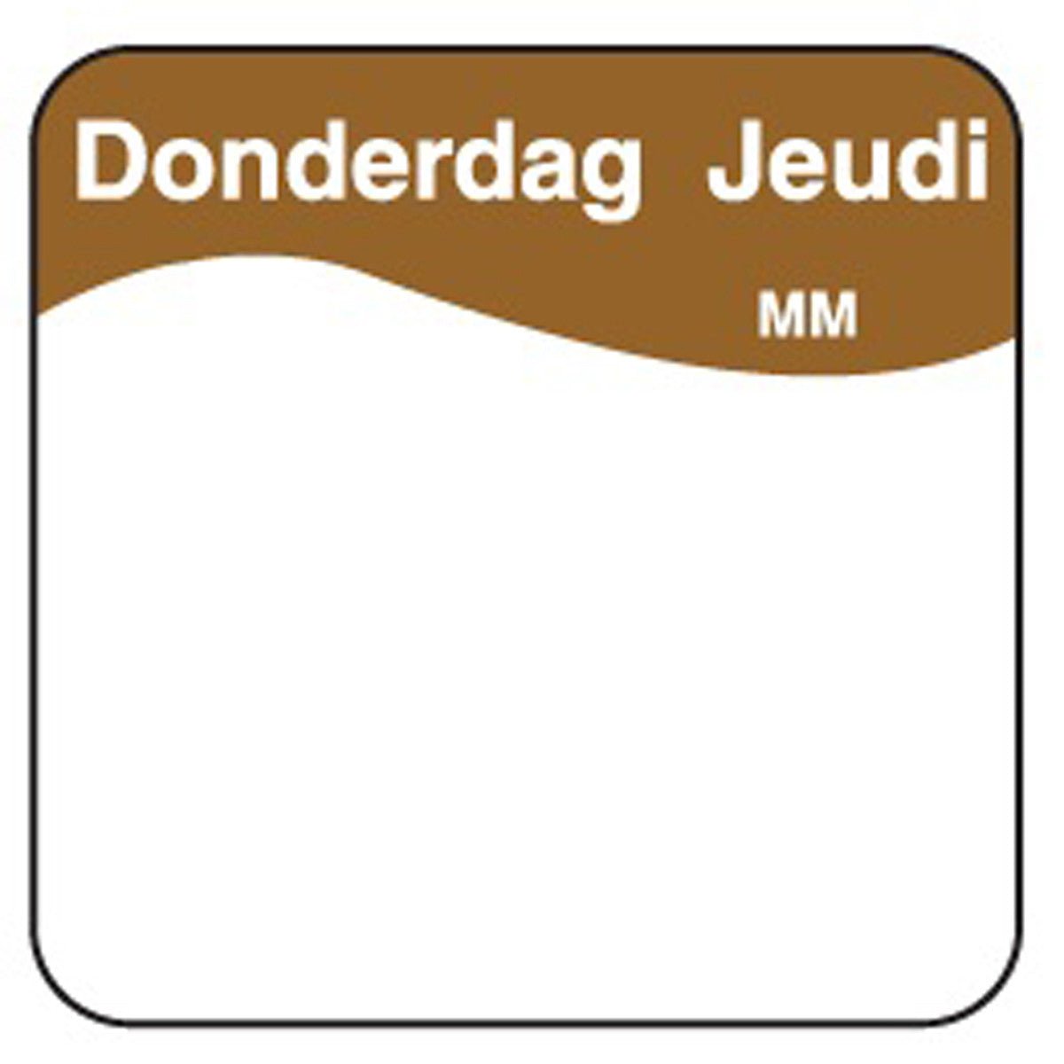 *Daglabels (volledig oplosbaar) - 25x25mm - Donderdag - Van Erkel Winkelmaterialen