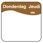 *Daglabels (volledig oplosbaar) - 25x25mm - Donderdag - Van Erkel Winkelmaterialen