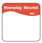 *Daglabels (volledig oplosbaar) - 25x25mm - Woensdag - Van Erkel Winkelmaterialen