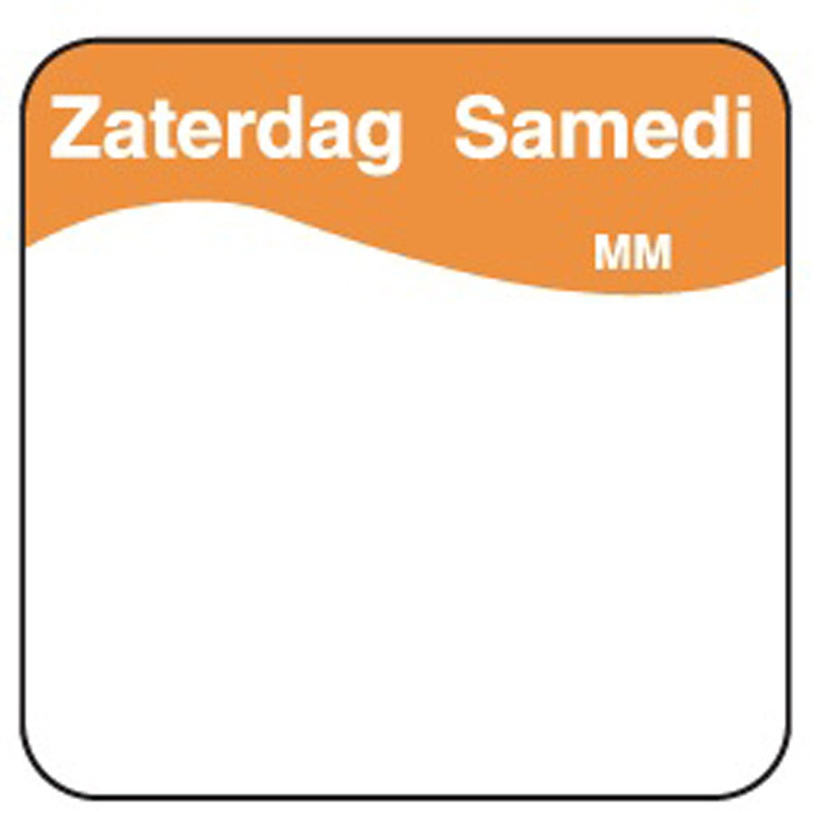 *Daglabels (volledig oplosbaar) - 25x25mm - Zaterdag - Van Erkel Winkelmaterialen