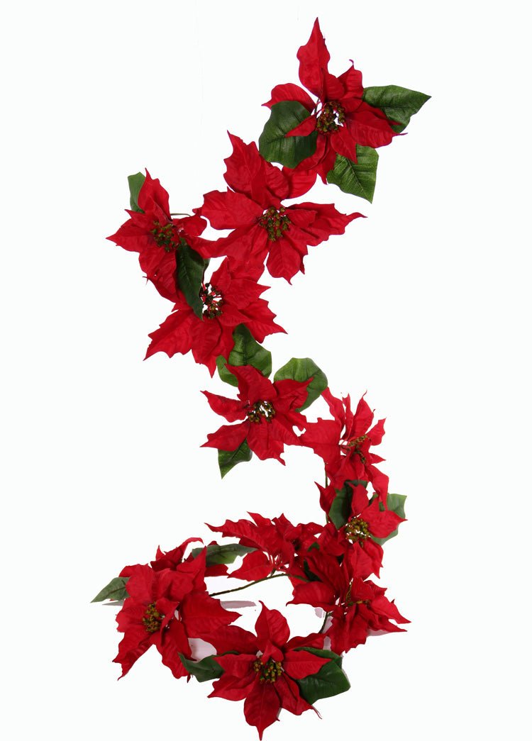 Decoratie slinger Kerstster - 1800mm - Rood - Van Erkel Winkelmaterialen