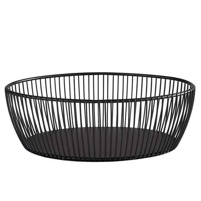 *Draadmand ovaal 'Svart' - 240x190x80mm - Zwart - Van Erkel Winkelmaterialen