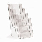 Folderbakje 4-vaks staand - 105x148mm (A6) - Transparant - Van Erkel Winkelmaterialen