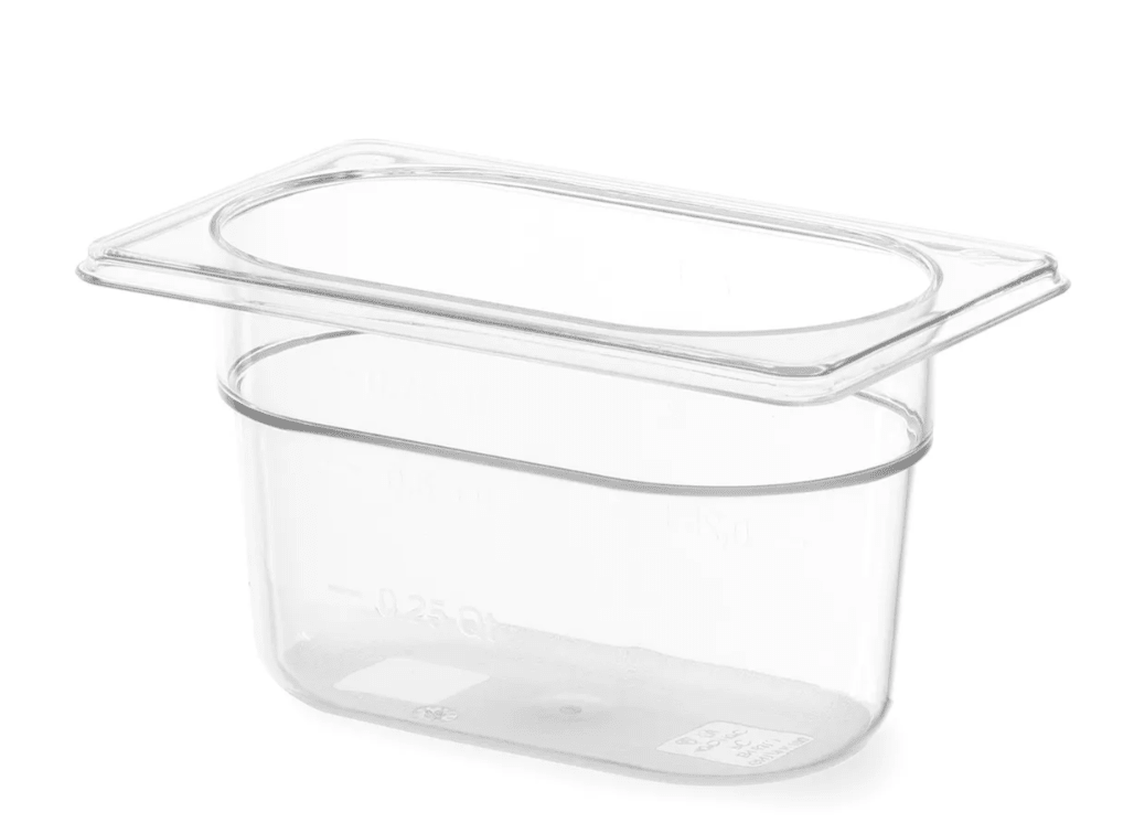 Gastronorm bak Polycarbonaat - GN1/9 176x108 - 65mm - Van Erkel Winkelmaterialen