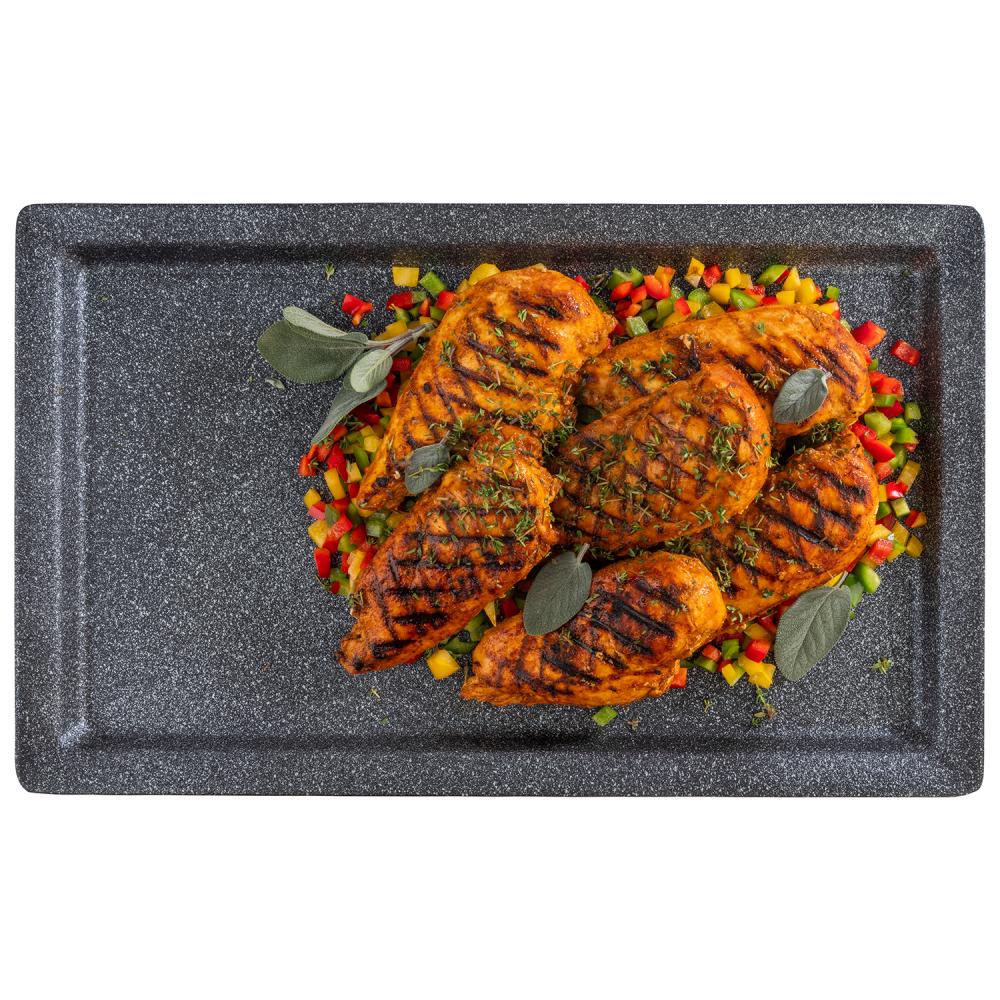 GN bord 'Frostfire' - 530x325x30mm (GN1/1) - Zwart granietlook - Van Erkel Winkelmaterialen