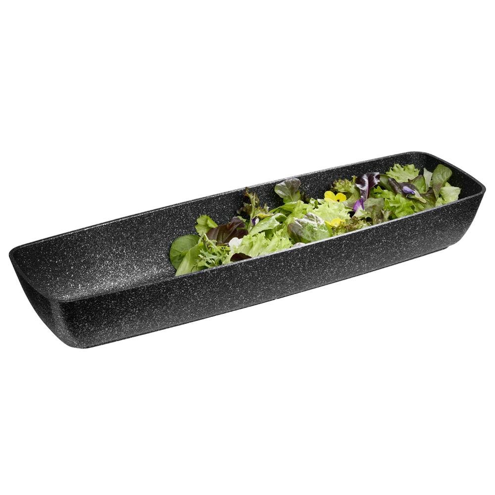 GN schaal 'Frostfire' - 530x162x75mm (GN2/4) - Zwart granietlook - Van Erkel Winkelmaterialen