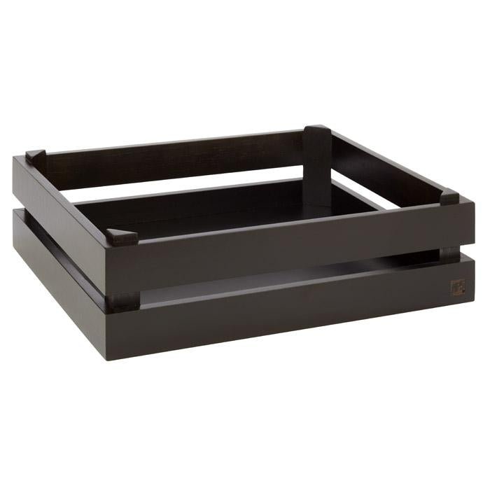Houten kist GN1/2 - 350x290x105mm - Zwart - Van Erkel Winkelmaterialen