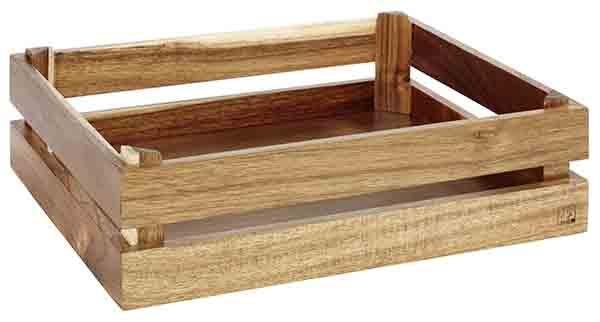 Houten kist GN1/2 - 350x290x105mm - Bruin - Van Erkel Winkelmaterialen