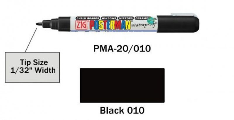 Krijtstift Posterman (PMA-20) - 1mm - Krijtstift (watervast) - Van Erkel Winkelmaterialen