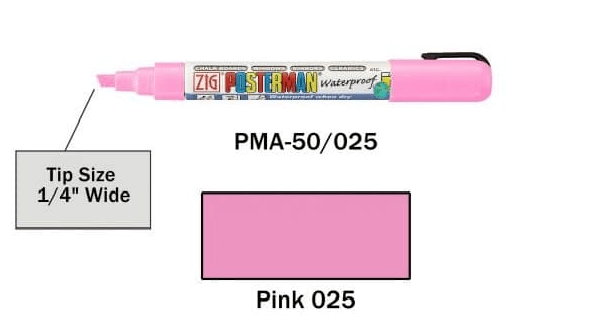 Krijtstift Posterman (PMA-50) - 2-6mm - Krijtstift (watervast) - Van Erkel Winkelmaterialen