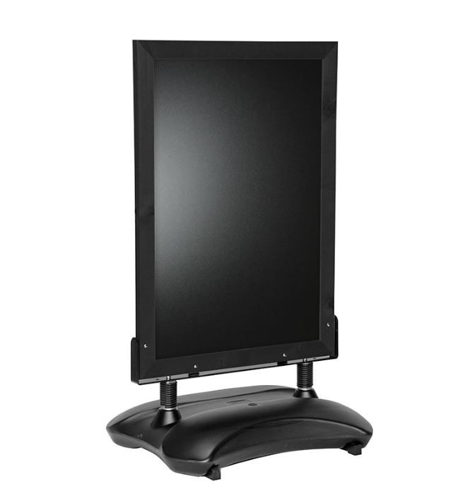 Krijtstoepbord met vulvoet - 800x1050mm - Zwart - Van Erkel Winkelmaterialen