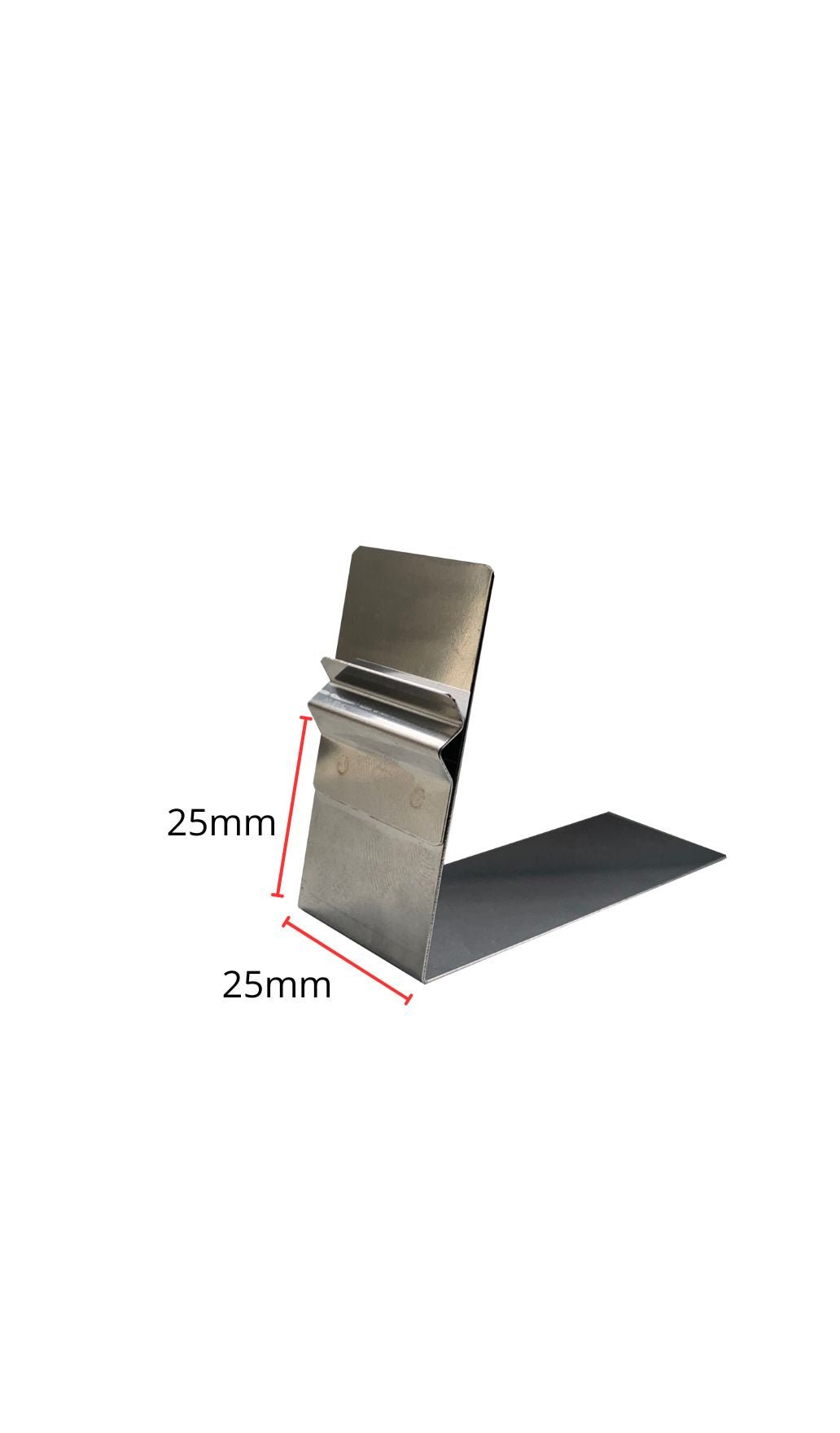 L-standaard RVS smal - 25mm - Zilver - Van Erkel Winkelmaterialen