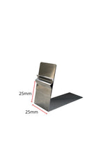 L-standaard RVS smal - 25mm - Zilver - Van Erkel Winkelmaterialen