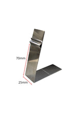 L-standaard RVS smal - 70mm - Zilver - Van Erkel Winkelmaterialen