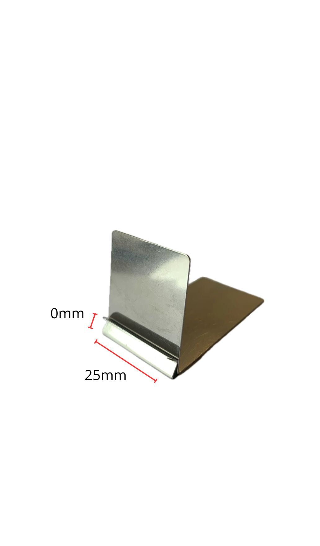 L-standaard RVS smal - 0mm - Zilver - Van Erkel Winkelmaterialen