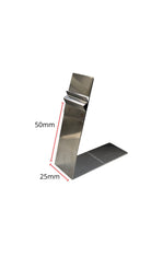 L-standaard RVS smal - 55mm - Zilver - Van Erkel Winkelmaterialen