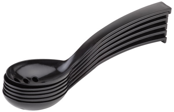 Lepel met uitlek gaten (6st) - 265mm - Zwart - Van Erkel Winkelmaterialen