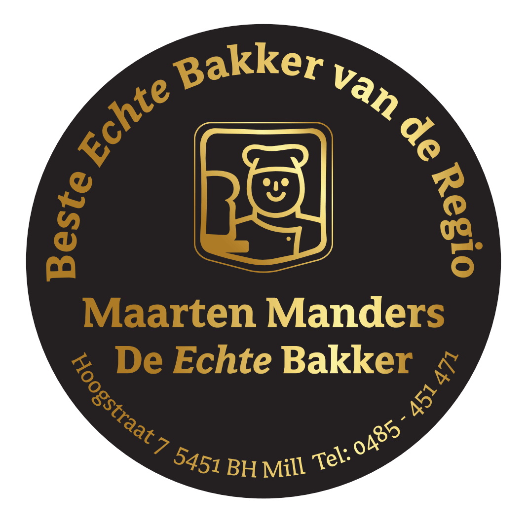 Maatwerk adres sticker zwart/goud (papier) - Ø50mm - 5 rollen (5.000st) - Van Erkel Winkelmaterialen
