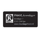 Maatwerk adres sticker zwart/zilver (papier) - 25x55mm - 1 rol (1.000st) - Van Erkel Winkelmaterialen
