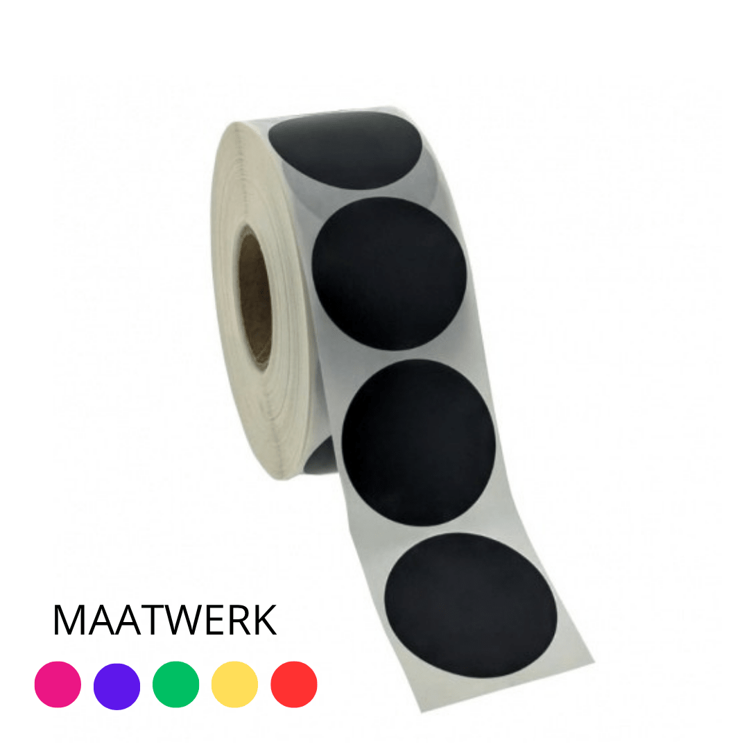 Maatwerk: etiket in kleur voor Toshiba BV420T - Ø45mm - 5 rollen (7.000st) - Van Erkel Winkelmaterialen