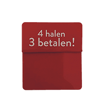 Opzetstukjes '4halen/3betalen' (10st) - 54x30mm - Rood - Van Erkel Winkelmaterialen