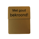 Opzetstukjes 'Met goud bekroond!' (10st) - 54x30mm - Goud - Van Erkel Winkelmaterialen