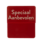 Opzetstukjes 'Speciaal aanbevolen' (10st) - 54x30mm - Rood - Van Erkel Winkelmaterialen