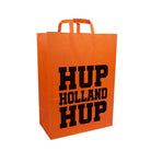 Papieren tassen 'Hup Holland Hup' (250st) - 220x100x310mm - Oranje - Van Erkel Winkelmaterialen