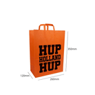 Papieren tassen 'Hup Holland Hup' (250st) - 260x120x350mm - Oranje - Van Erkel Winkelmaterialen