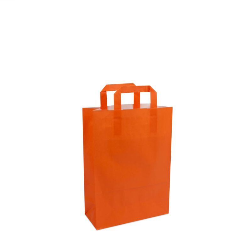 Papieren tassen oranje (250st) - 220x100x310mm - Oranje - Van Erkel Winkelmaterialen