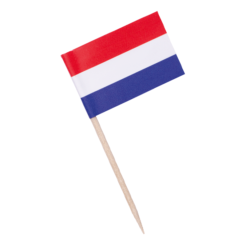 Partyprikkers 'Nederland' (1.000st) - 25x40mm - Rood/Wit/Blauw - Van Erkel Winkelmaterialen