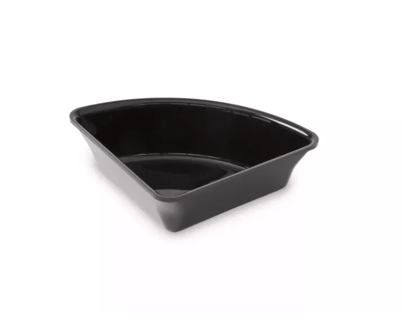 Plexi schaal maanvorm - 265x265x50mm - Zwart - Van Erkel Winkelmaterialen