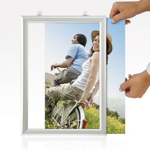 *Posterhoes met aluminium frame - (A2) 420x594mm - Zilver - Van Erkel Winkelmaterialen